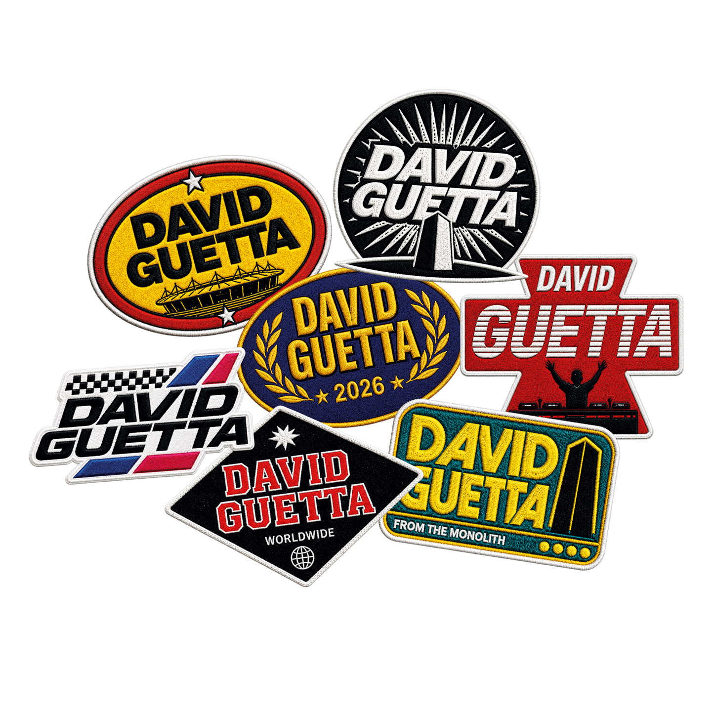 Embroidered badge set